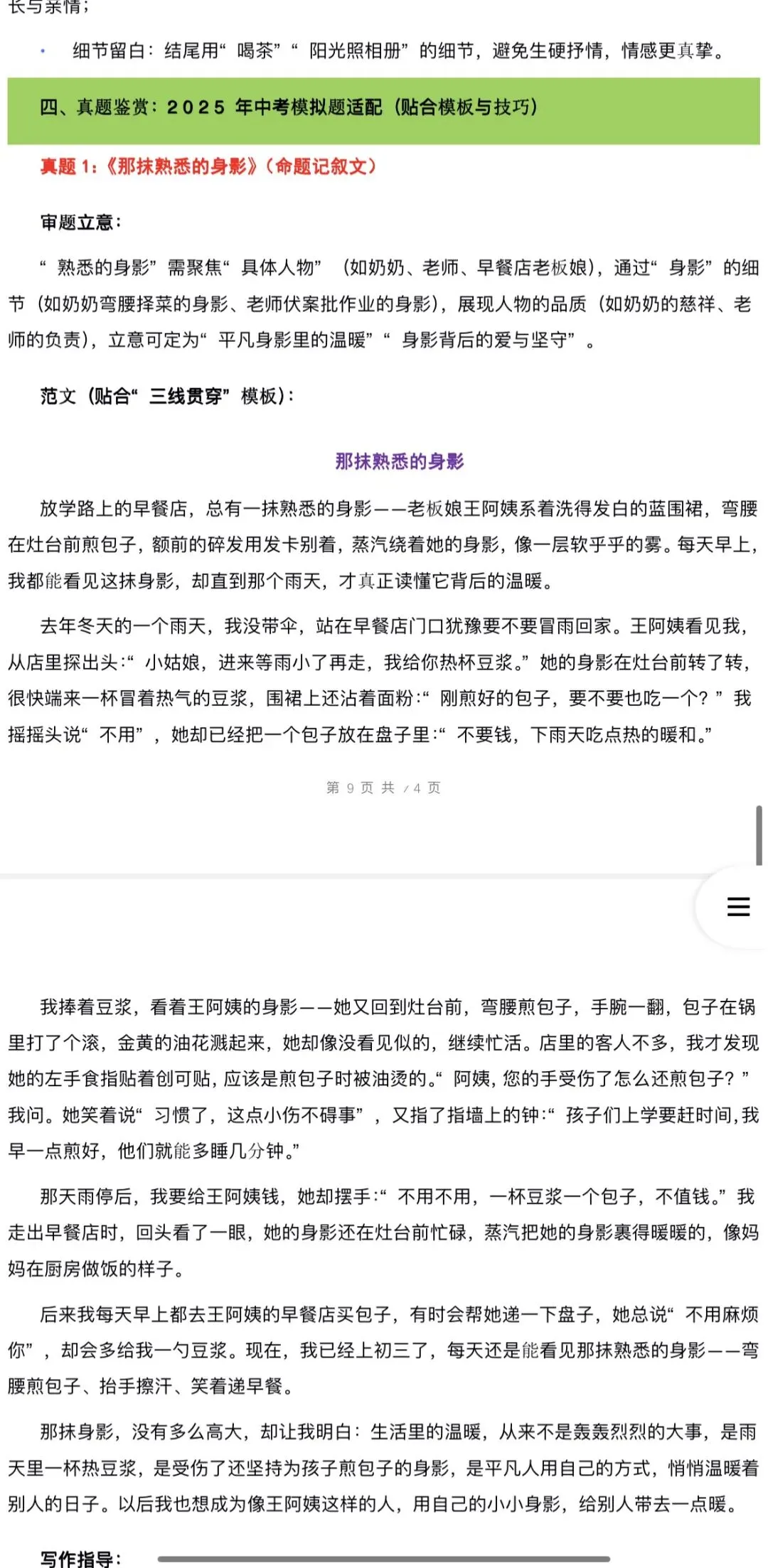 2026年中考语文:作文主题押题预测及高分模板素材36个专题(全国通用)完整word版文档可下载打印 第31张