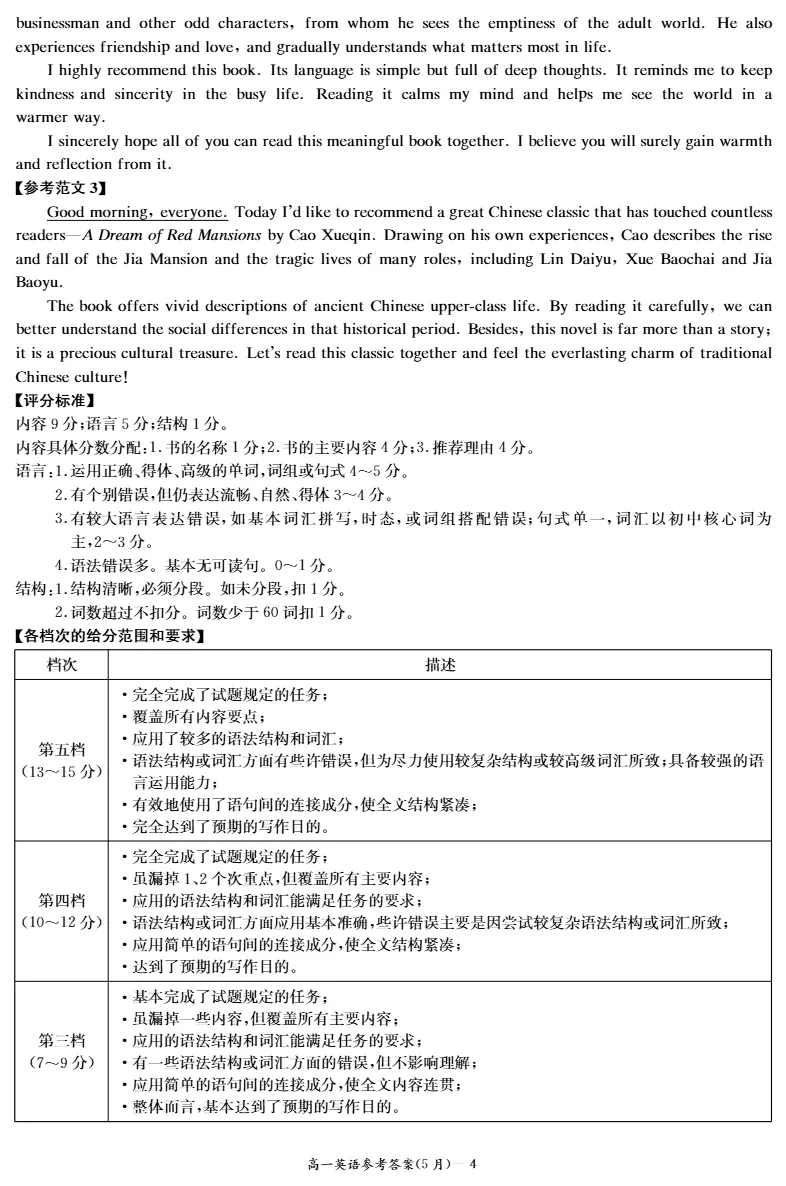 试卷分享:英语(高一期中5月) 第15张 试卷分享:英语(高一期中5月) 第15张