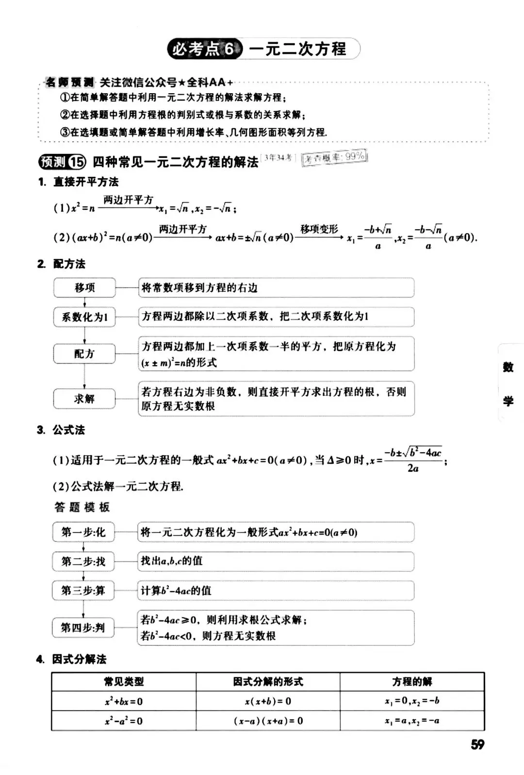 记住2026中考数学核心考点 第8张