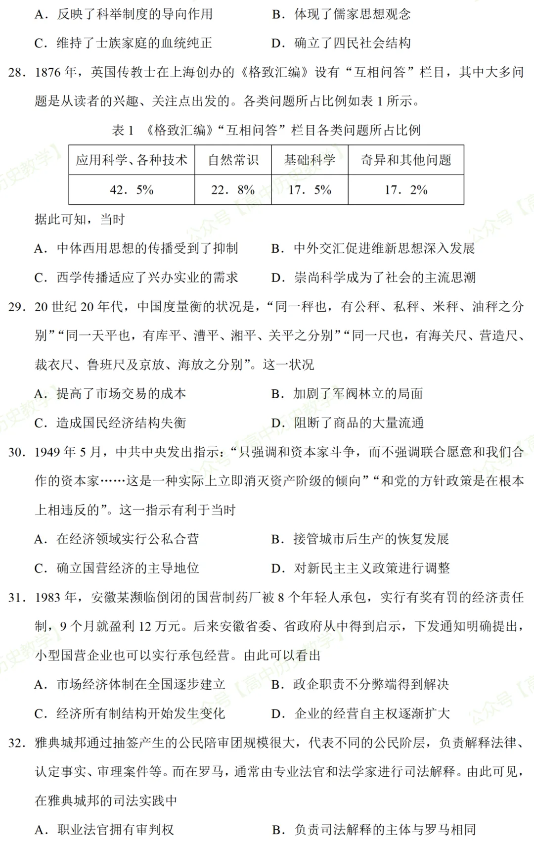高考真题|2020年高考全国 Ⅰ卷(乙卷)历史试题和答案 第5张