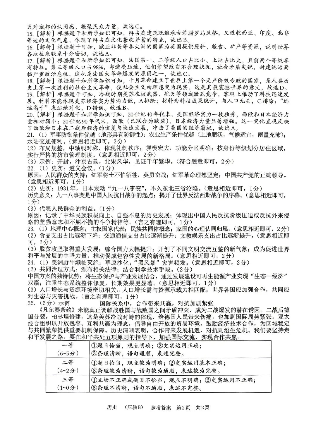 2026年中考历史试卷 含答案 第8张