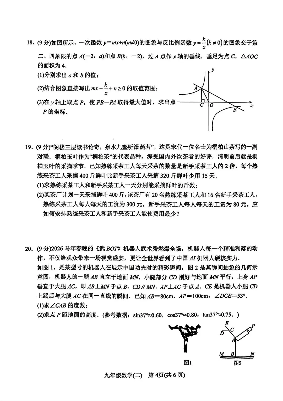 2026年南阳市中考数学第二次拟试卷 第4张