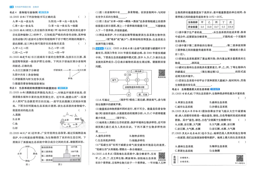 2026年【生物】会考真题-专题六《生物和生态系统》 第4张