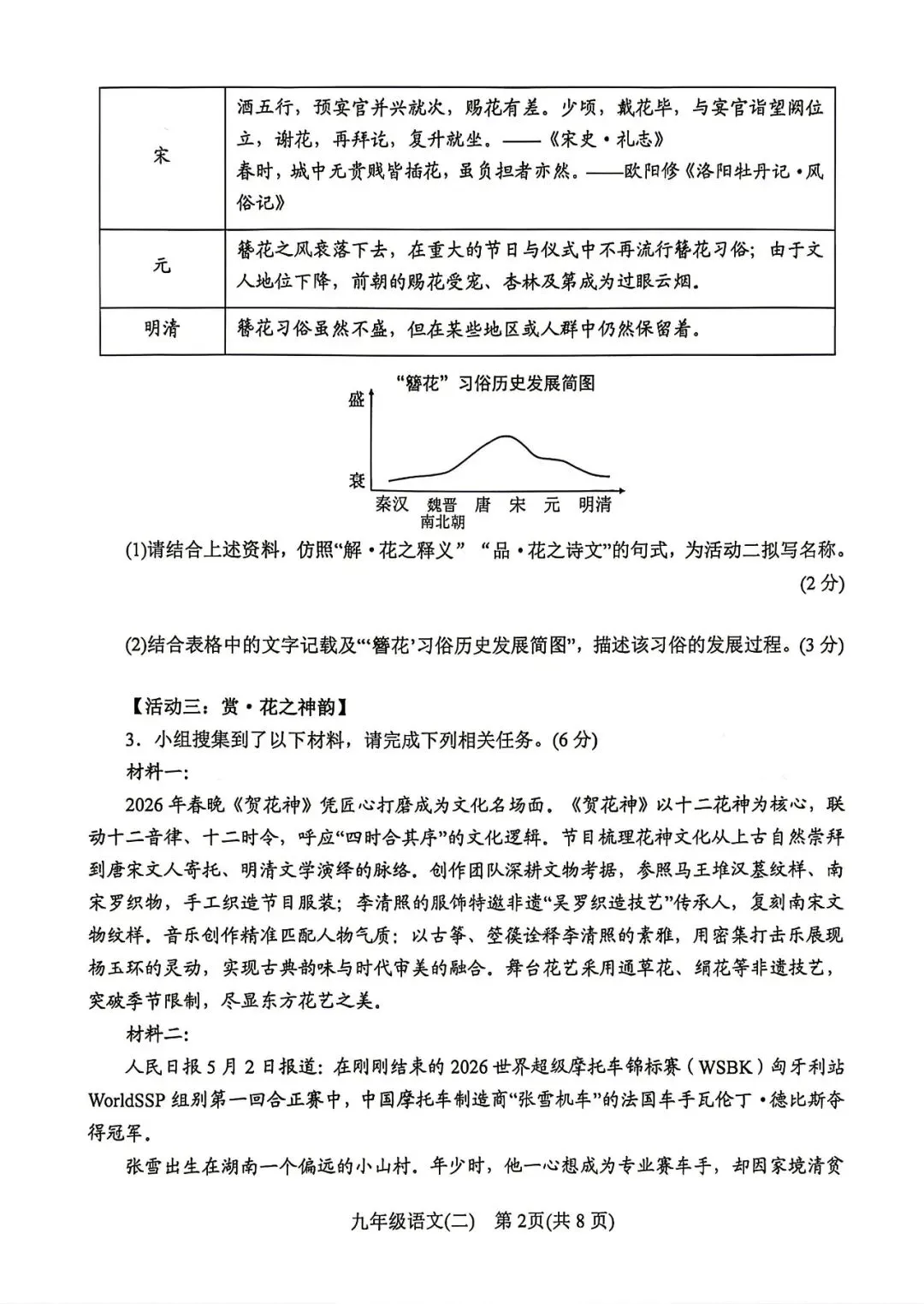 2026年南阳市区中招二模试卷 语文 第2张