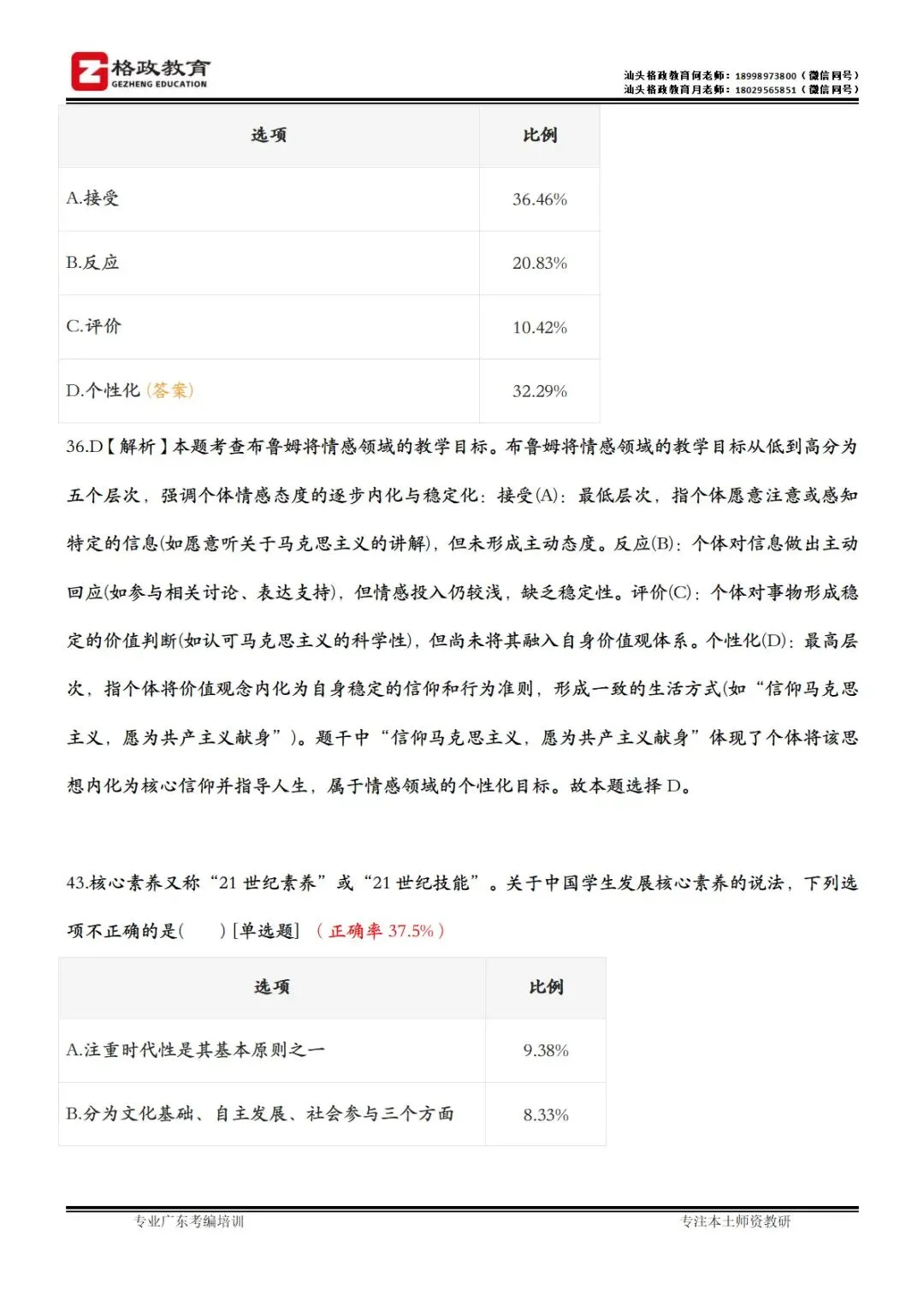 【格政教育】潮汕教招真题《易错题集》 第9张