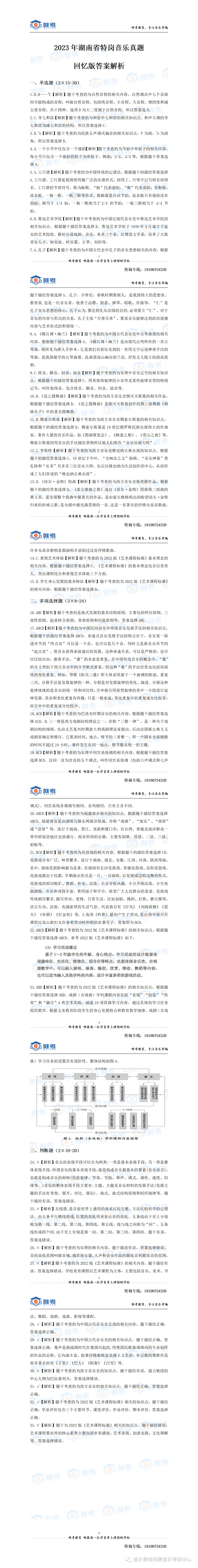 2023年唯考教育特岗独家音乐真题解析回忆版,速看! 第7张