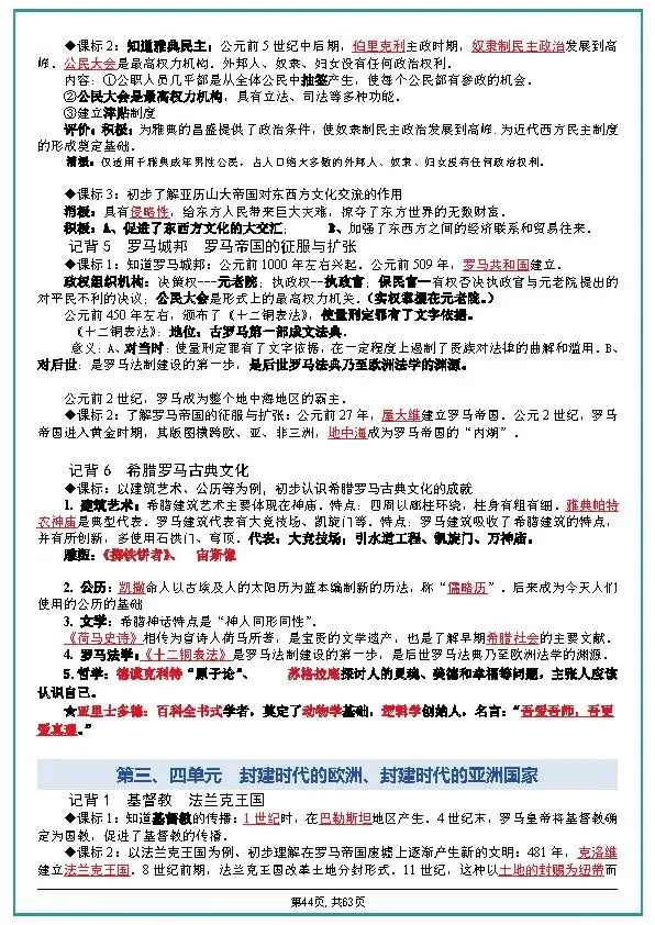 中考历史全六册复习提纲 第44张 中考历史全六册复习提纲 第44张