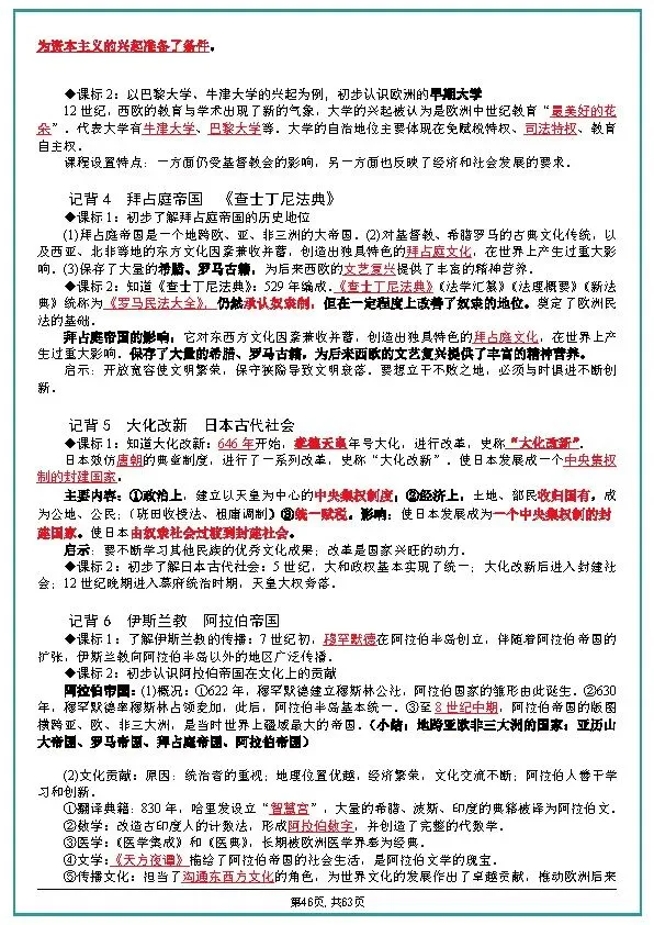 中考历史全六册复习提纲 第46张 中考历史全六册复习提纲 第46张