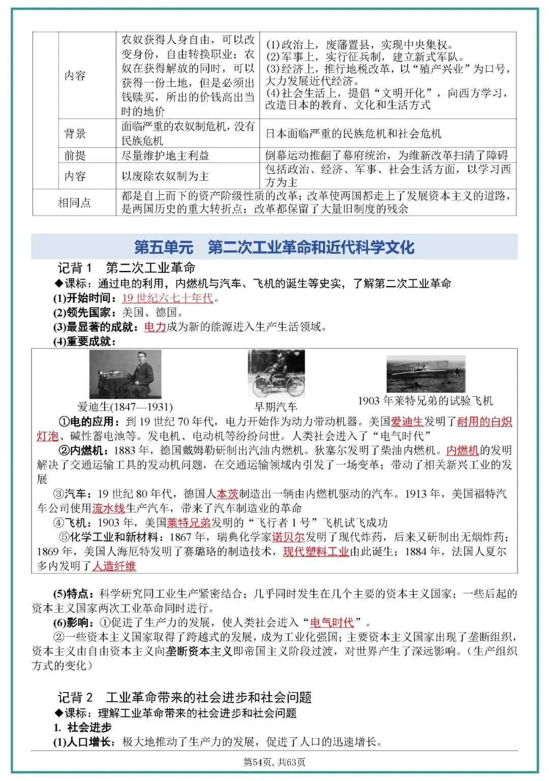 中考历史全六册复习提纲 第54张 中考历史全六册复习提纲 第54张