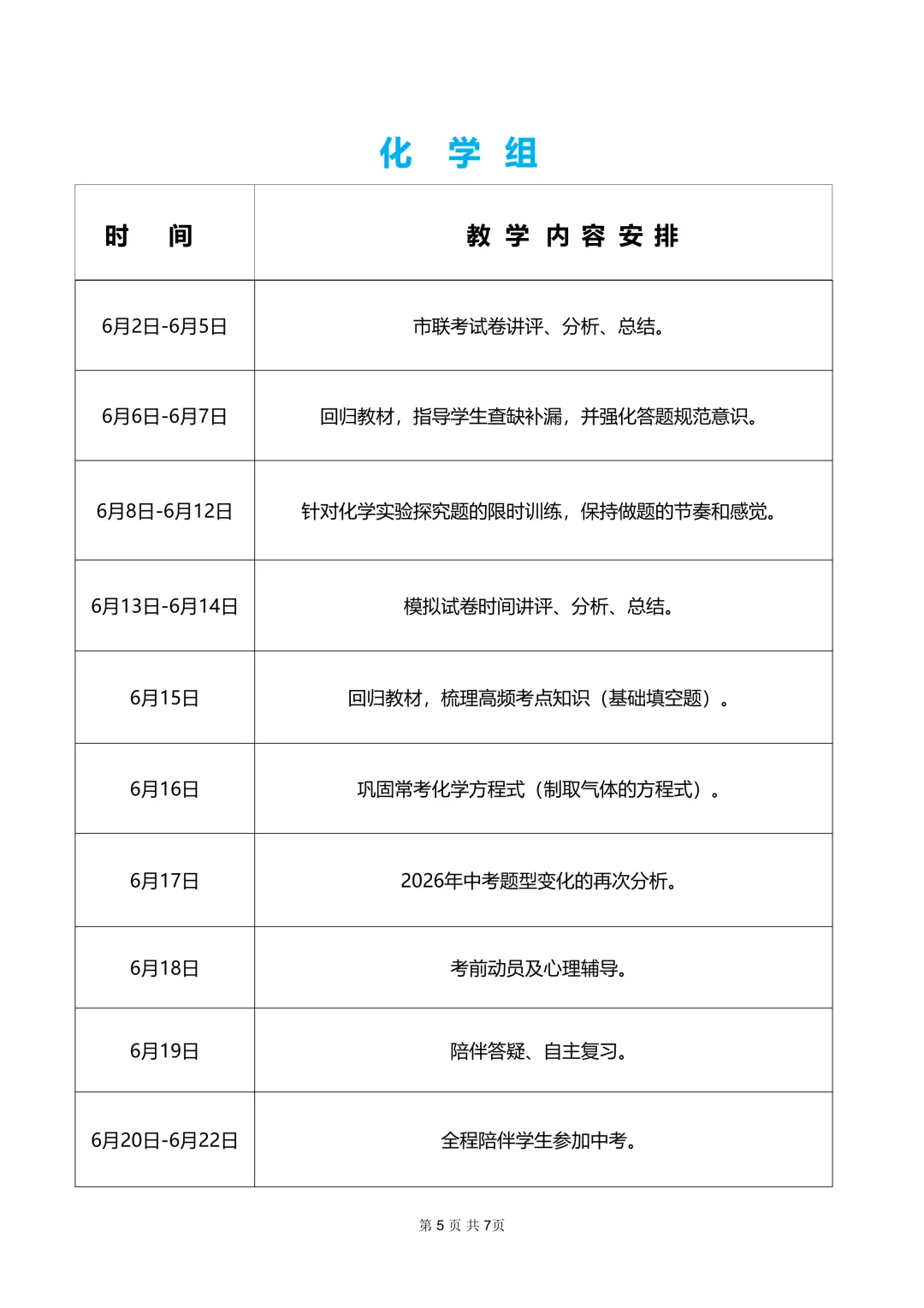 毕节市国中学校初2026届中考冲刺阶段教学工作计划 第8张 毕节市国中学校初2026届中考冲刺阶段教学工作计划 第8张