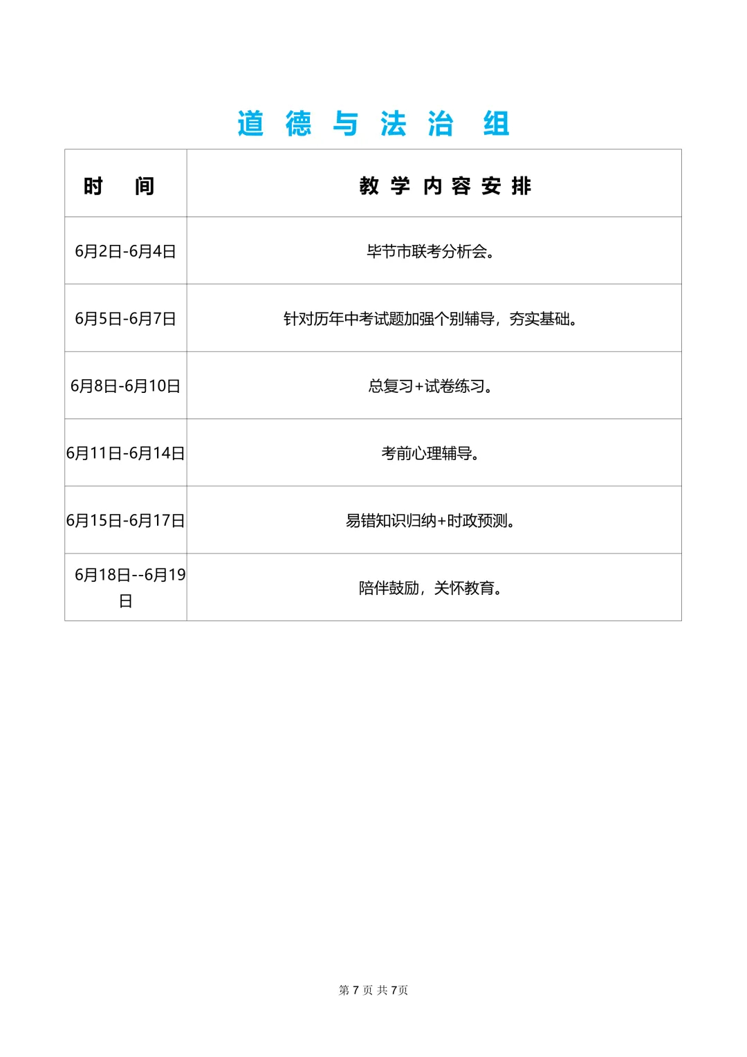 毕节市国中学校初2026届中考冲刺阶段教学工作计划 第10张 毕节市国中学校初2026届中考冲刺阶段教学工作计划 第10张