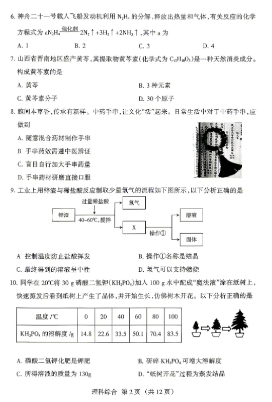 2026山西中考名校模拟卷三月联考试题及答案 第2张