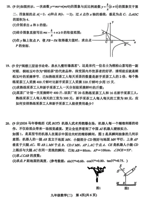 南阳市初中毕业班数学二模试卷 第4张