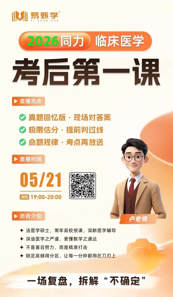 真题答案估分 | 2026 同等学力申硕【临床医学】真题权威解析来了! 第6张