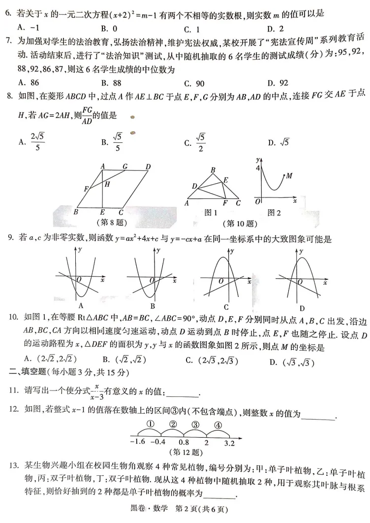 2026河南中考数学·黑卷 第2张 2026河南中考数学·黑卷 第2张