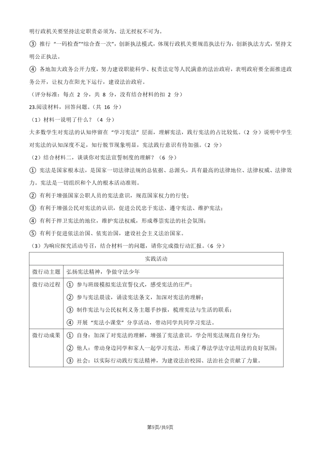 2026北京东直门中学八下道法期中试卷 第8张