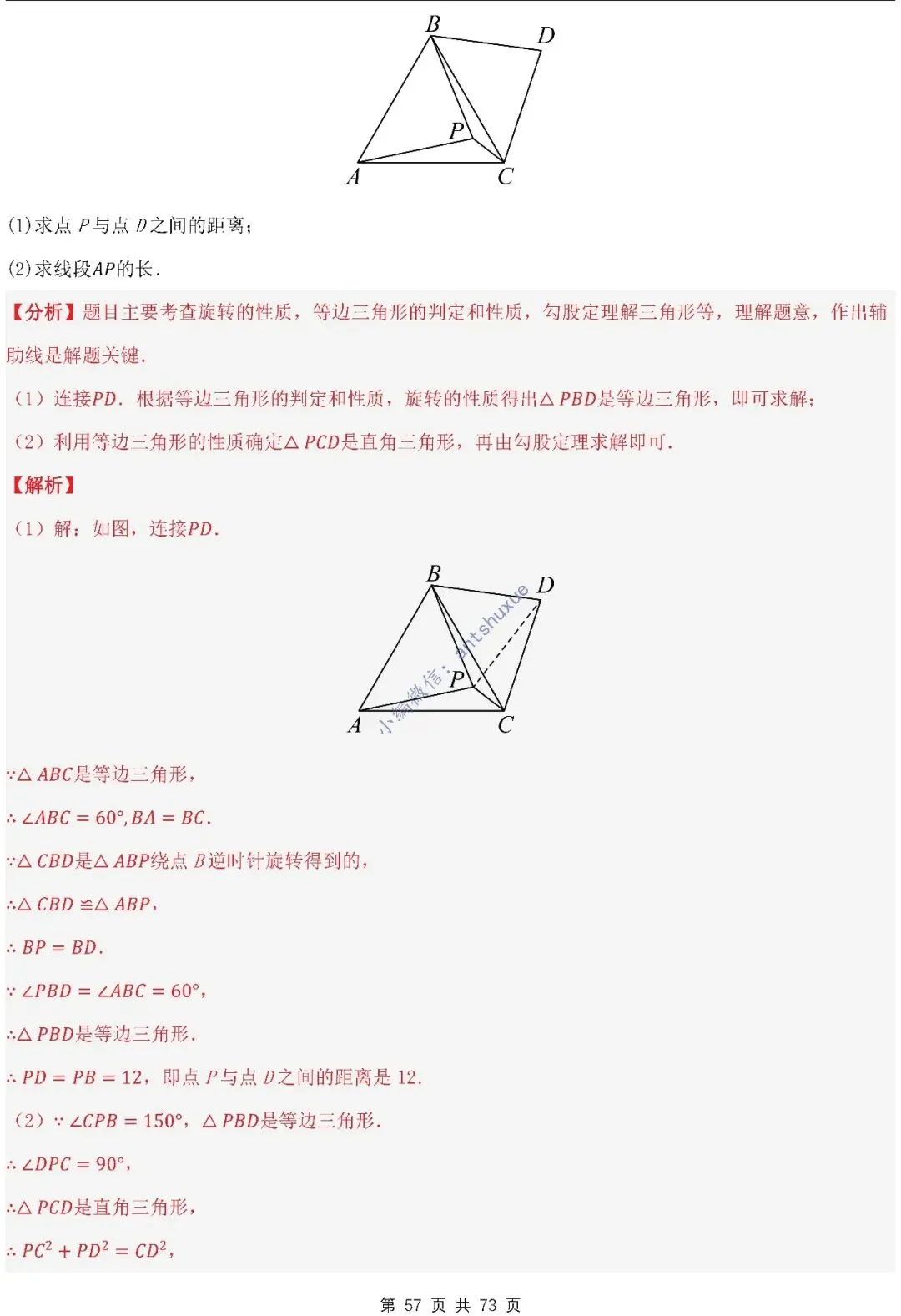 中考满分:利用旋转的性质求解(4种题型17个重难点)含word 第57张