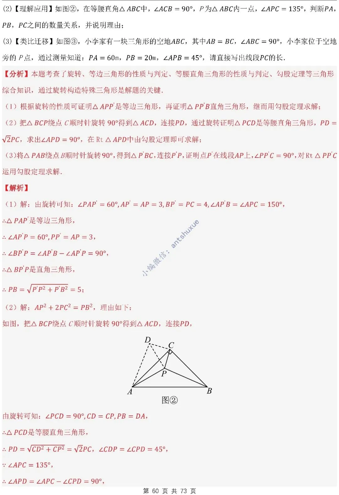 中考满分:利用旋转的性质求解(4种题型17个重难点)含word 第60张