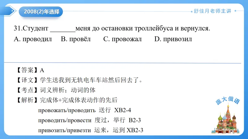 真题课件系列2008(2)语法选择题解析 第16张