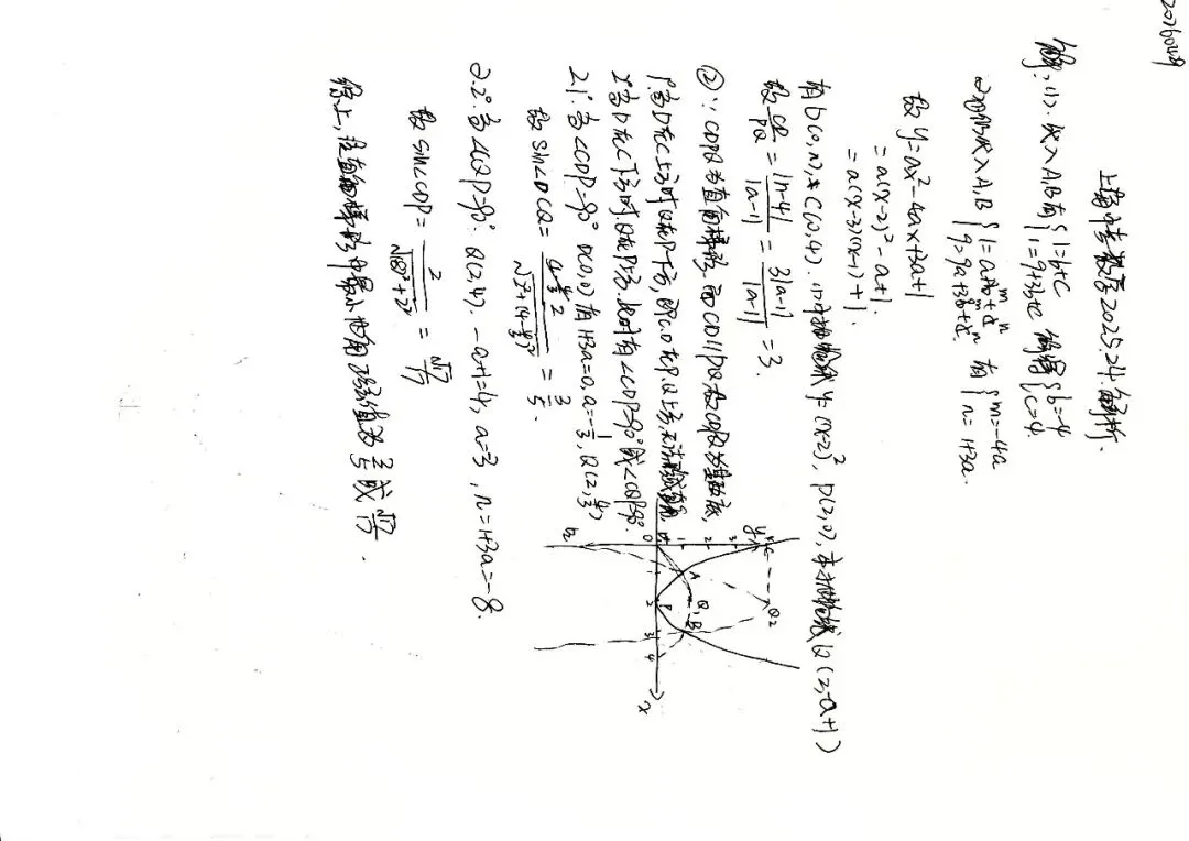 历年中考数学压轴题解析与点评——上海2025(八) 第2张