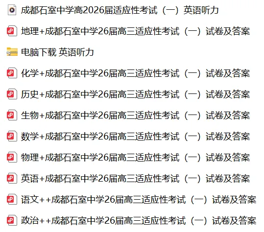 成都石室中学26届高三适应性考试(一)试卷及答案 第1张 成都石室中学26届高三适应性考试(一)试卷及答案 第1张