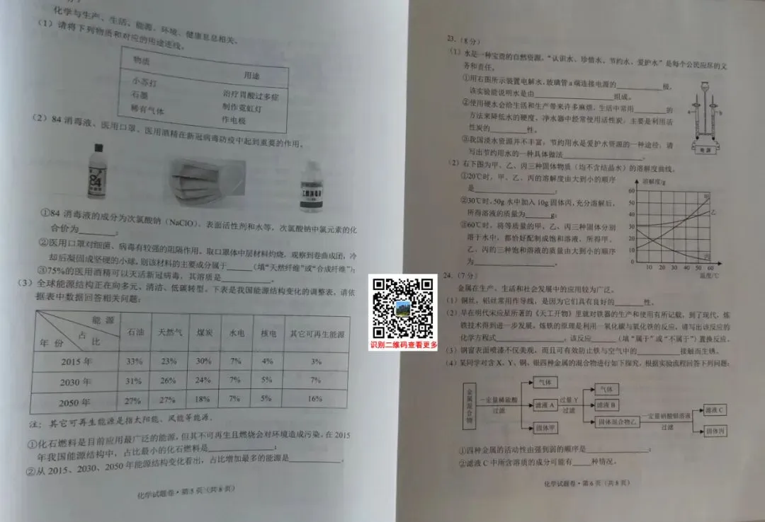 2020年云南(中考)初中学业水平考试试卷及参考答案出炉 第35张