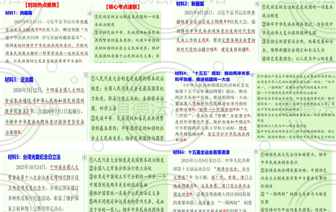 2026中考道法热点专题|维护民族团结 推进祖国统一(附19道原创题+易错突破) 第1张
