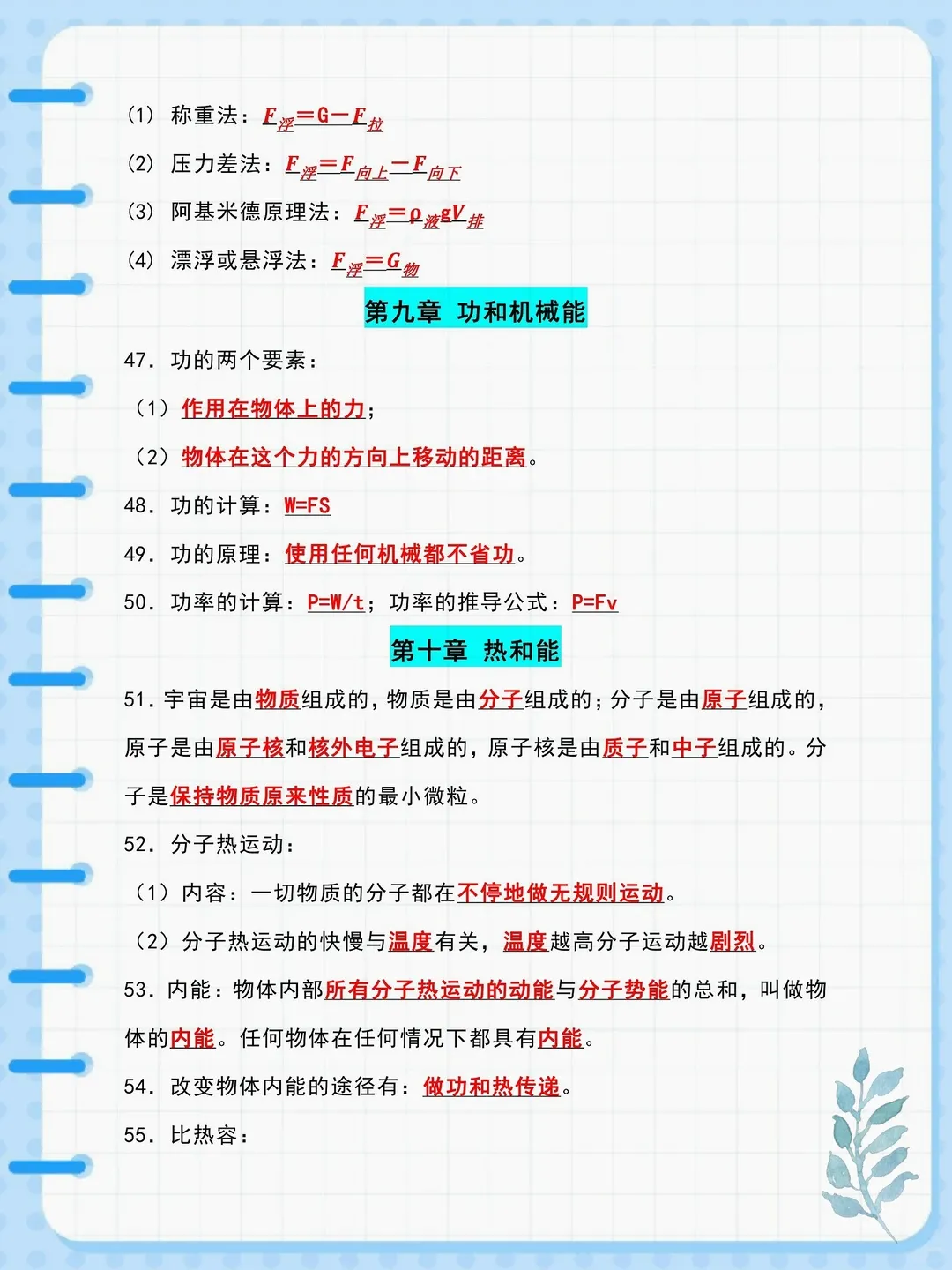 【中考复习】2026中考物理必背知识点提纲 第8张