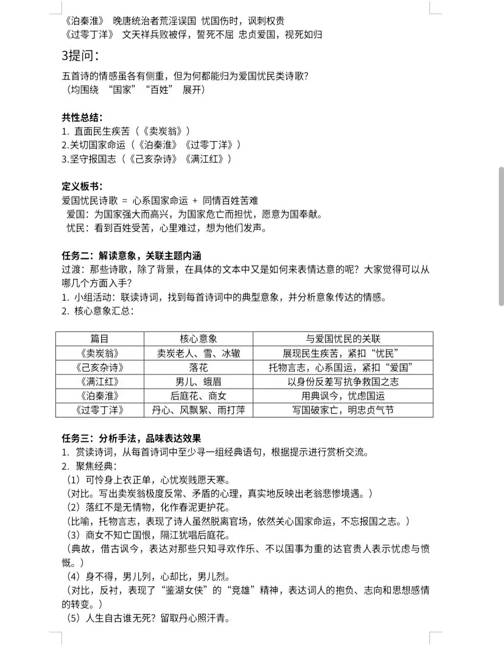 中考古诗鉴赏“爱国忧民” 专题复习教学反思 第3张 中考古诗鉴赏“爱国忧民” 专题复习教学反思 第3张