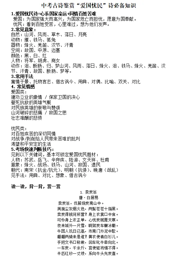中考古诗鉴赏“爱国忧民” 专题复习教学反思 第11张 中考古诗鉴赏“爱国忧民” 专题复习教学反思 第11张
