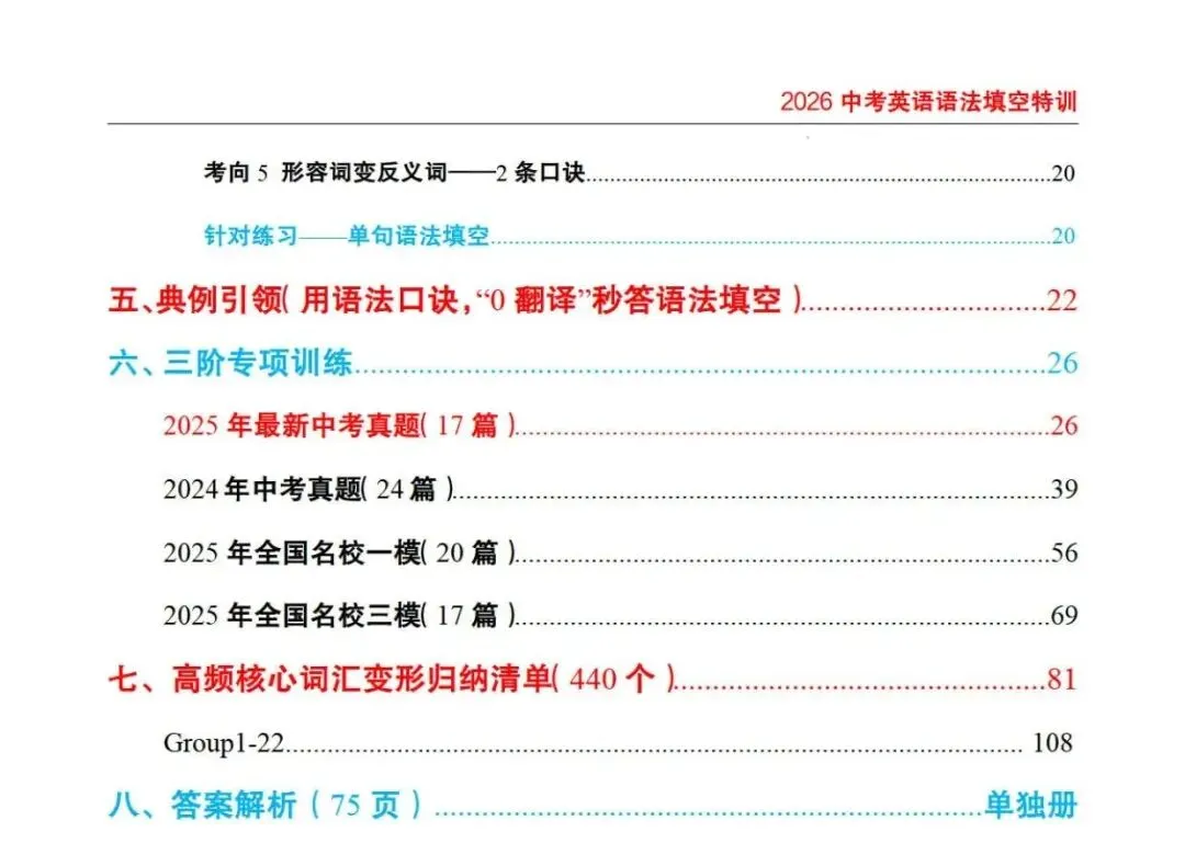 【资源分享】2026年中考语法填空特训,知识导图+精讲+口诀+真题,过语法关得高分! 第4张