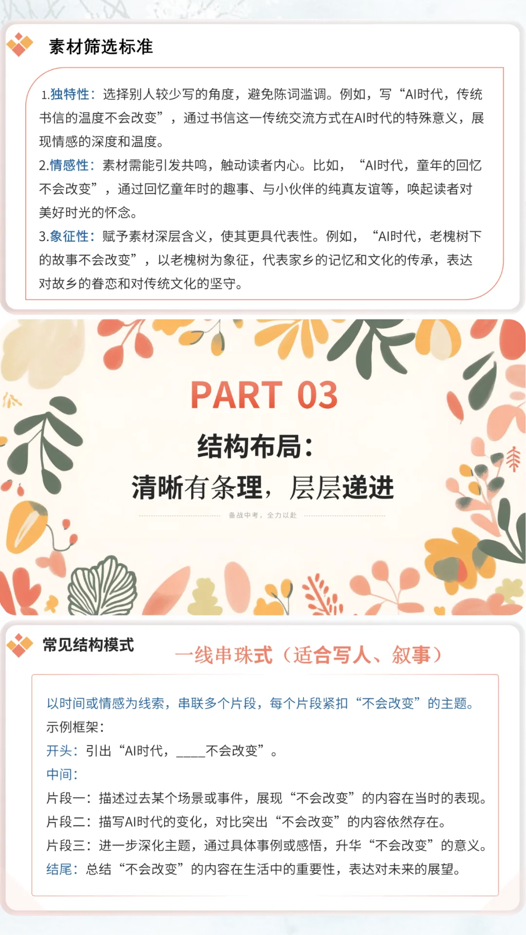 中考语文作文猜押:《AI时代,____不会改变》写作技巧课件 第5张