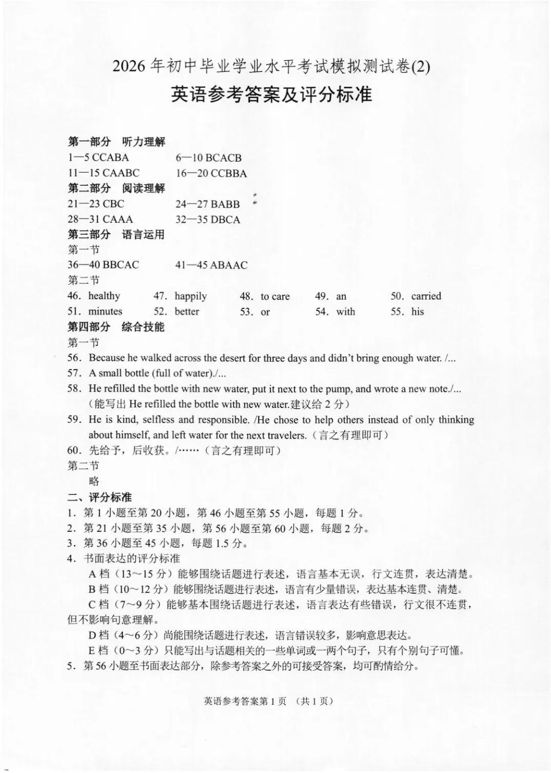 中考二模|2026年湖南省张家界市永定区二模试题-第8张图片-四季读书网 中考二模|2026年湖南省张家界市永定区二模试题-第8张图片-四季读书网