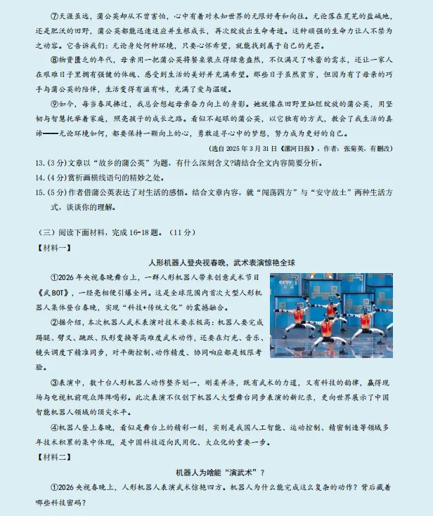 2026年中考语文临考冲刺卷(共2套),附答案,考前刷一遍,轻松冲刺120+!(全国通用版) 第6张