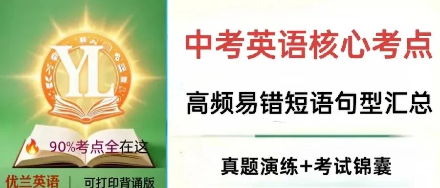 中考英语核心短语句型 | 高频易错解析+真题演练(可打印) 第1张