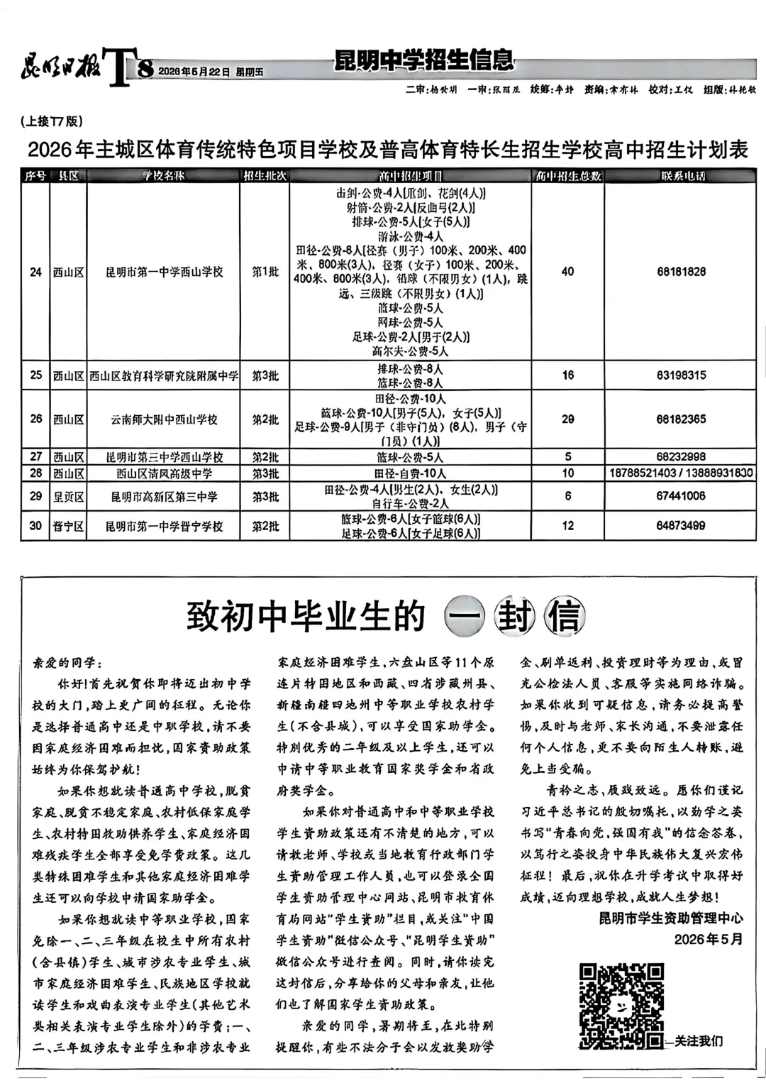 2026昆明中考丨预计7月5号查分!招生报第一期来啦! 第10张