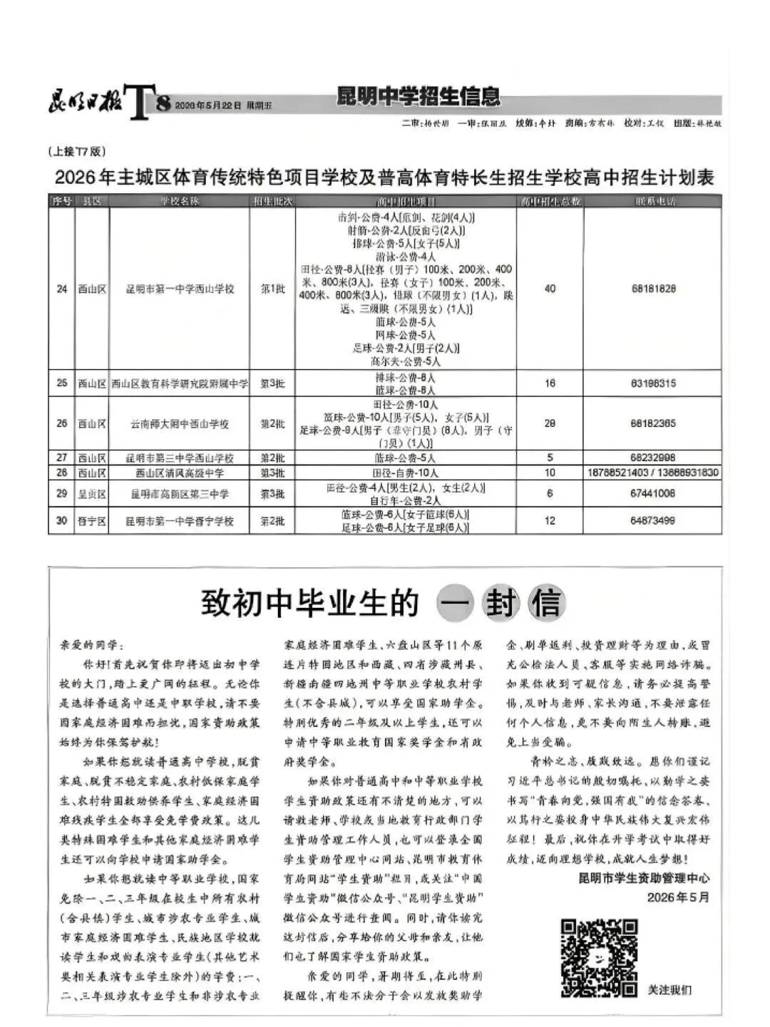 招生信息报第一期发布!昆明中考预计7月5日出分! 第8张