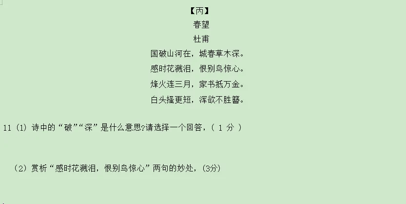 广大附中考二模语文试卷及解析(最复刻广州一模的试卷) 第7张