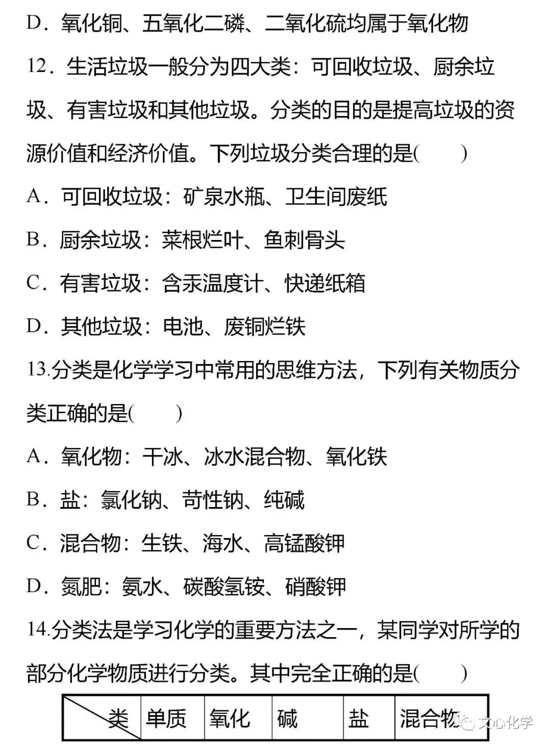 【中考专练】《化学思想方法的应用》专题精练(分享打印版) 第5张