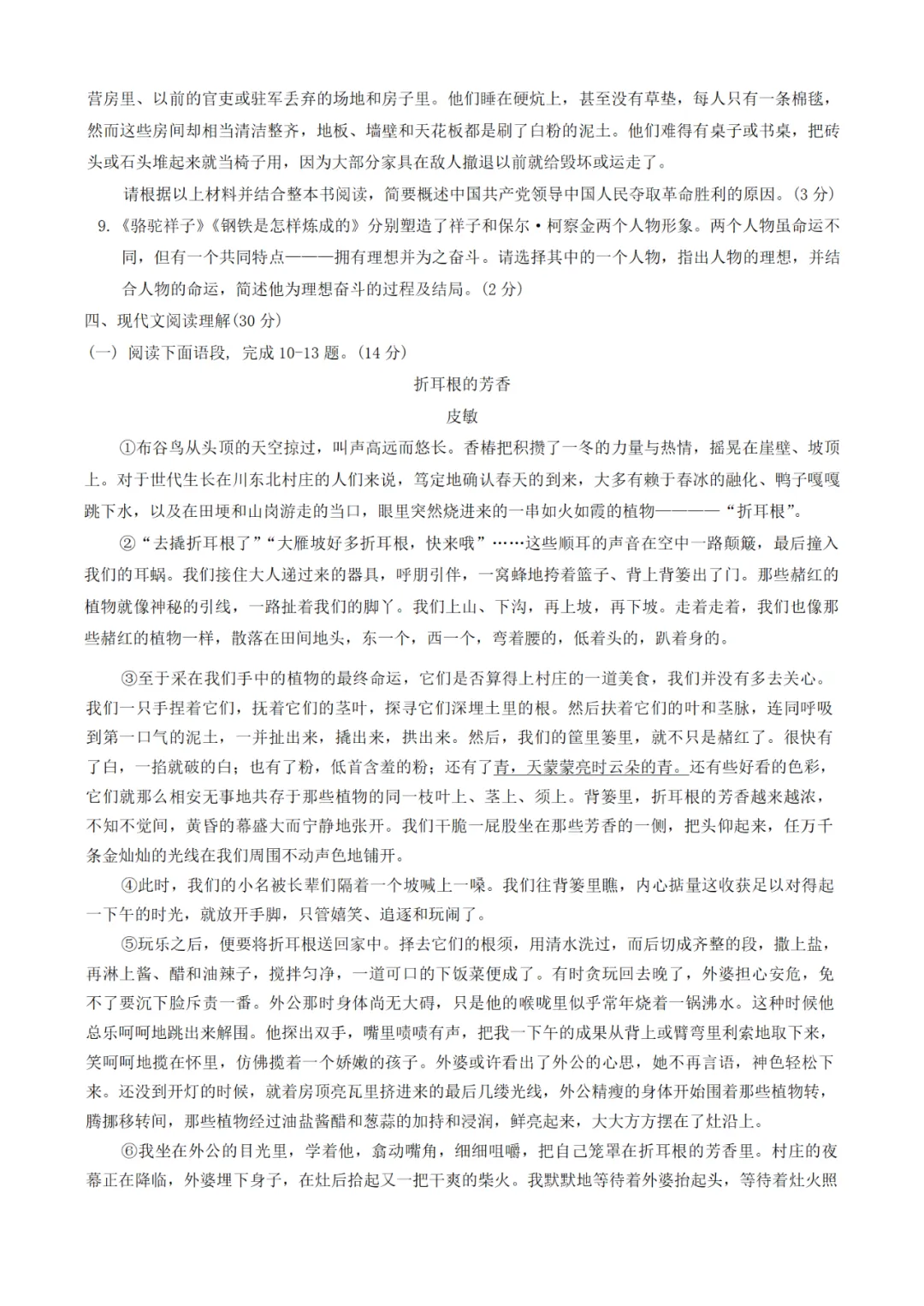 中考真题/四川省雅安市2025年初中毕业暨高中阶段教育学校招生考试语文试题(含答案) 第4张