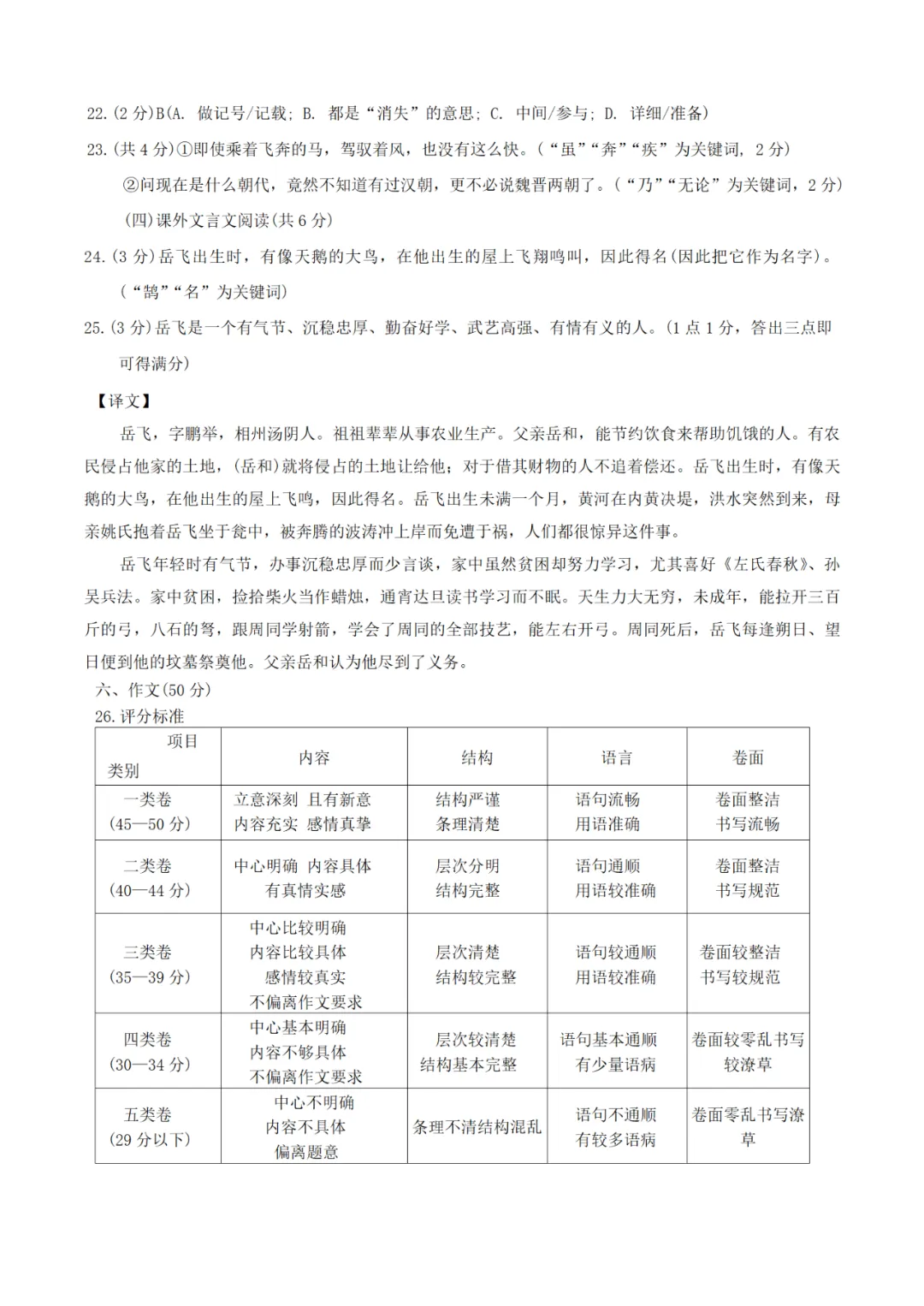 中考真题/四川省雅安市2025年初中毕业暨高中阶段教育学校招生考试语文试题(含答案) 第12张
