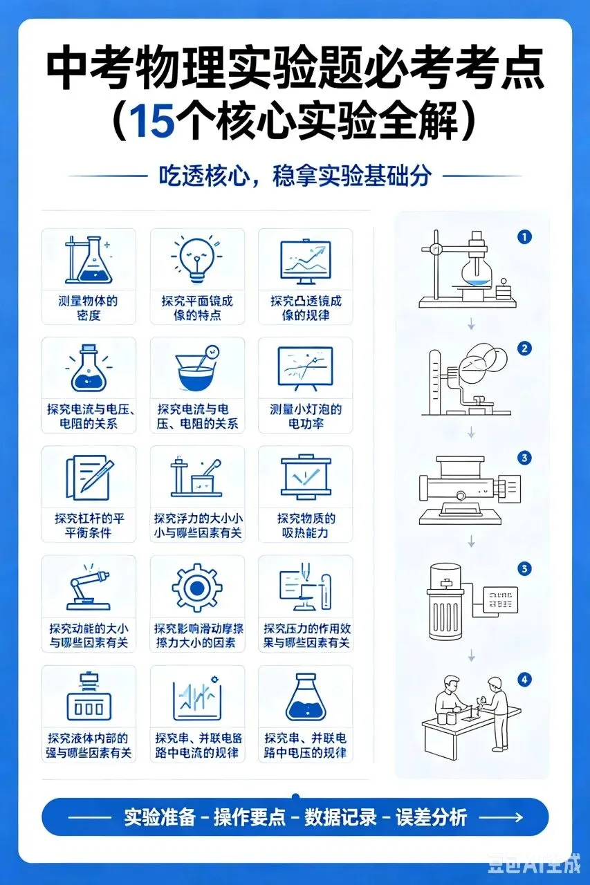 中考物理实验题必考考点(15个核心实验全解)|吃透核心,稳拿实验基础分 第1张