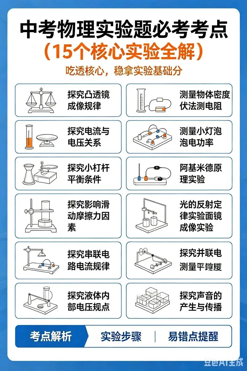中考物理实验题必考考点(15个核心实验全解)|吃透核心,稳拿实验基础分 第3张