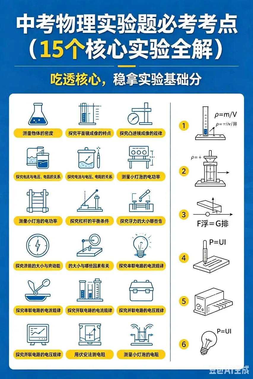 中考物理实验题必考考点(15个核心实验全解)|吃透核心,稳拿实验基础分 第4张