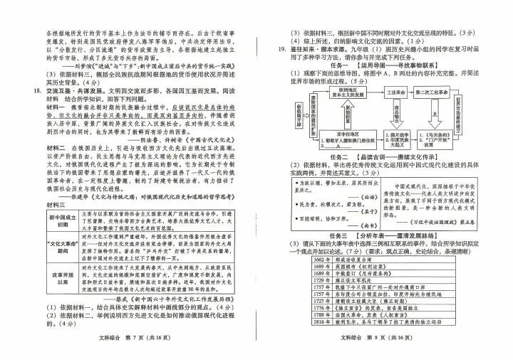 2026山西中考信息冲刺卷第一次适应与模拟历史 第4张