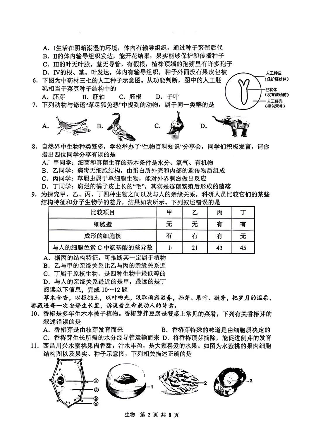 【地生模拟】2026年初中学业水平考试模拟地理生物试卷+答案 第17张