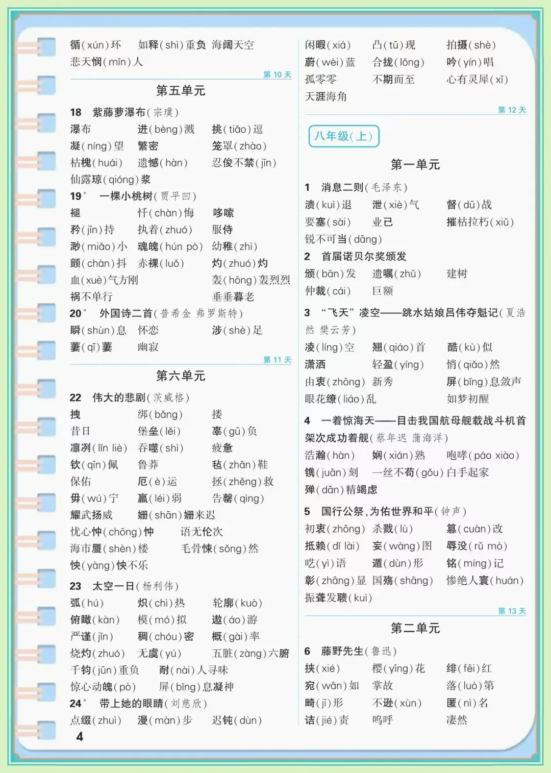 【中考语文知识点】中考语文7-9年级知识点总结,7-9年级语文基础知识背记手册(可下载打印) 第6张