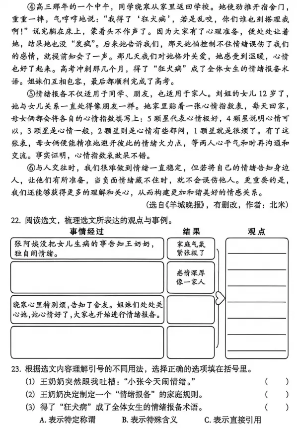【期末试卷】2025年广州市越秀区六年级下册语文期末试卷 第7张 【期末试卷】2025年广州市越秀区六年级下册语文期末试卷 第7张
