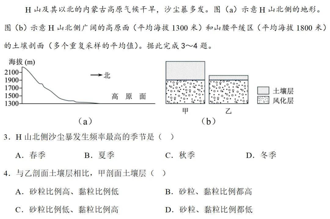 沃土深耕·真题再研 | 2025年风沙与土壤的密码 第6张 沃土深耕·真题再研 | 2025年风沙与土壤的密码 第6张
