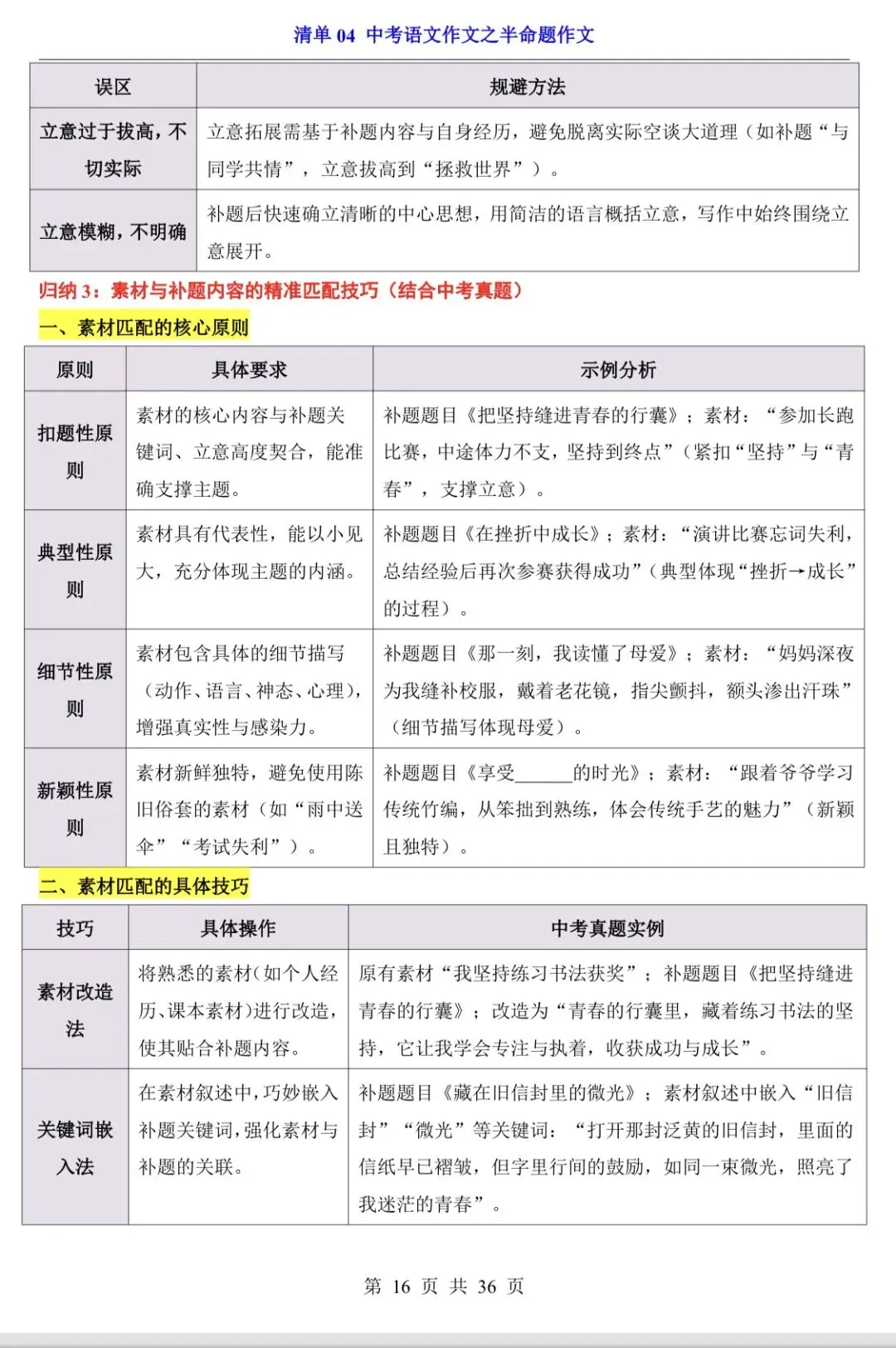 2026中考语文作文,9大专题内容 第16张